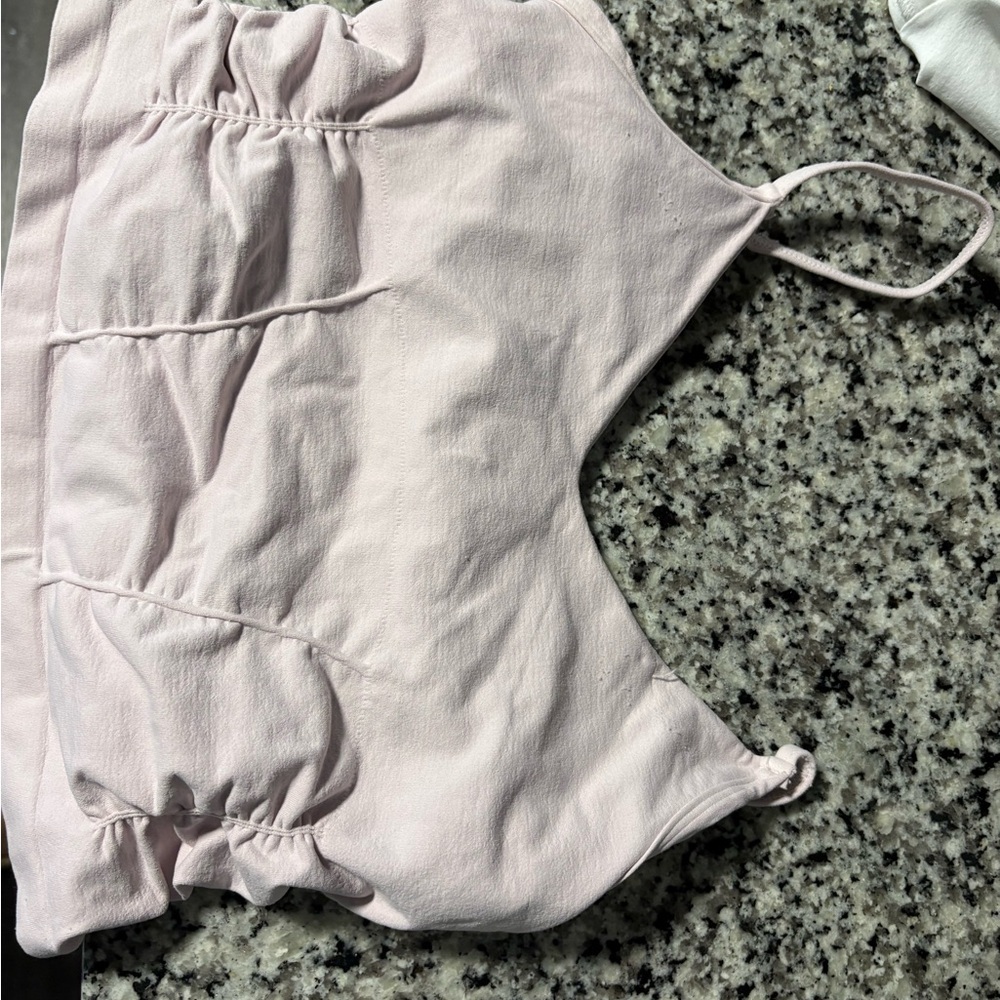 we the free Light Pink good karma Ruched Crop Top